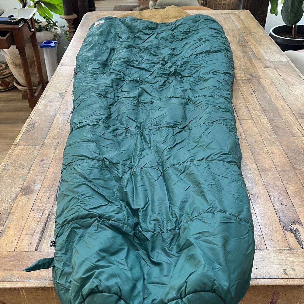 Vintage North Face Brown Label Sleeping Bag Turquoise Mummy 69”